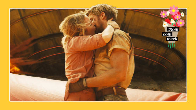 A photo illustration of Emily Blunt and Ryan Gosling in The Fall Guy.