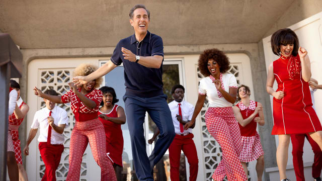 Jerry Seinfeld dances in a still from 'Unfrosted'