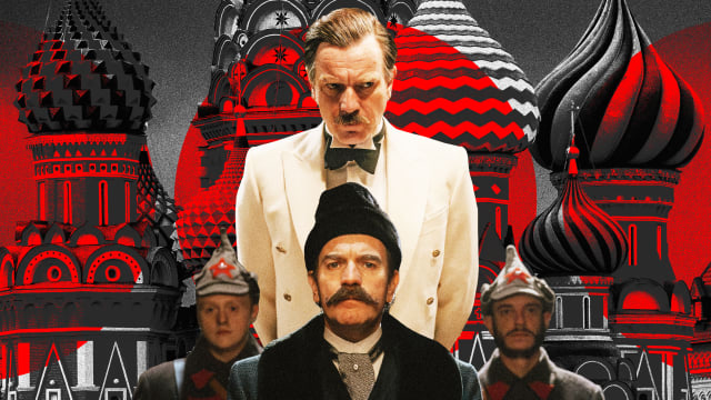 A photo illustration of Ewan McGregor in A Gentleman in Moscow.