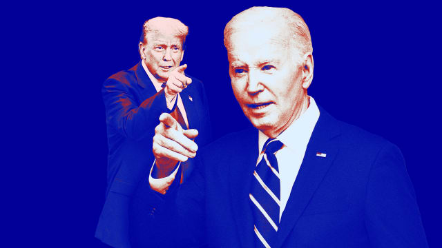 A photo illustration of Donald Trump and Joe Biden.