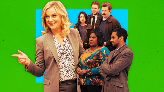 A photo illustration of the cast of NBC's Parks and Recreation.