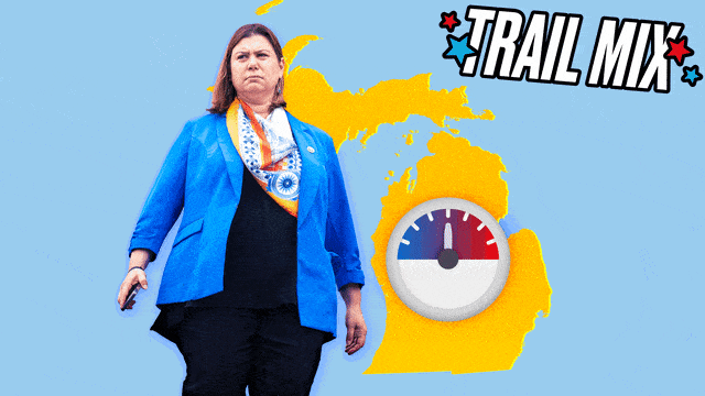 An animated GIF of Rep. Elissa Slotkin and Michigan map.