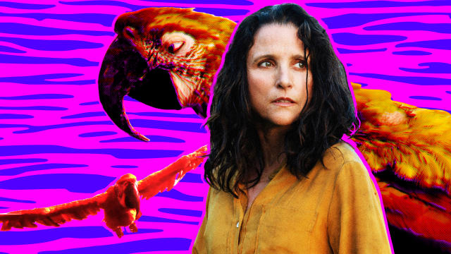 A photo illustration of Julia Louis-Dreyfus in A24's Tuesday.