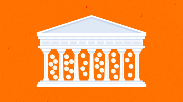  A photo illustration of the Supreme Court and abortion pills.