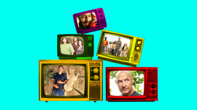 A photo illustration of scenes from ABC's Lost television show.