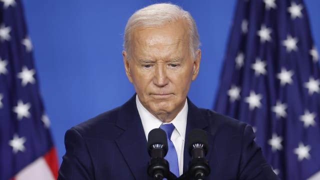 Joe Biden holds news conference at the 2024 NATO Summit on July 11, 2024 in Washington, DC.