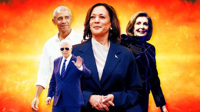 A photo illustration of Kamala Harris, Joe Biden, Barack Obama, and Nancy Pelosi.