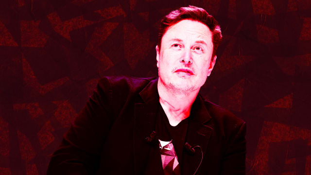 A photo illustration of Elon Musk