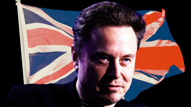 Elon Musk and U.K. flag