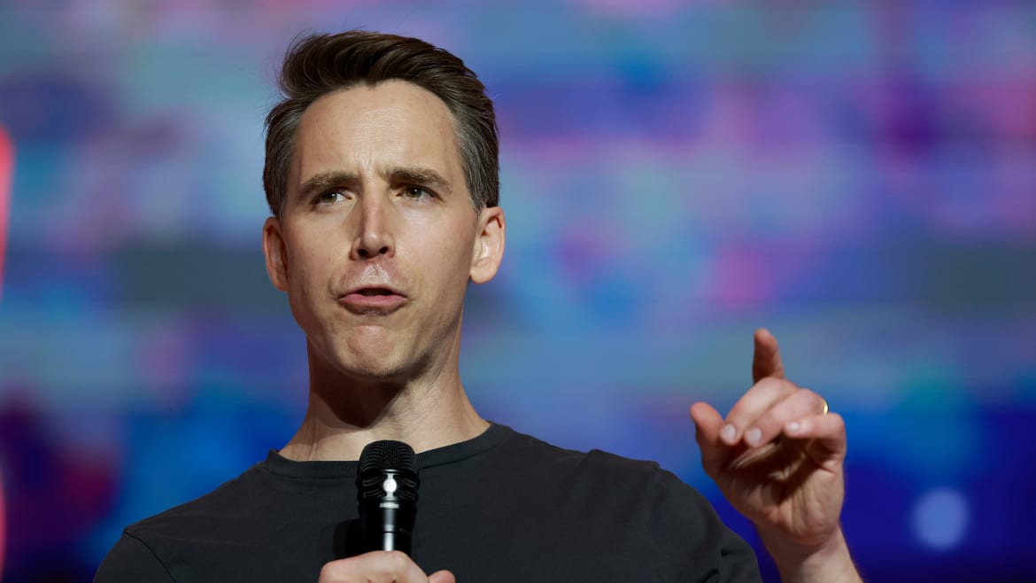 Josh Hawley Pledges to Not ‘Run,’ After Being Caught Running From Trump Mob