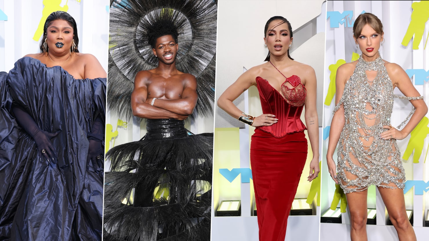 On the VMAs red carpet, Lizzo looked beautifully wrapped up in Gaultier, Ta...