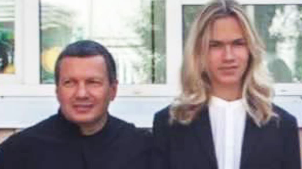 Screenshot from tweet showing Vladimir Solovyov and his son Daniil Solovyov.