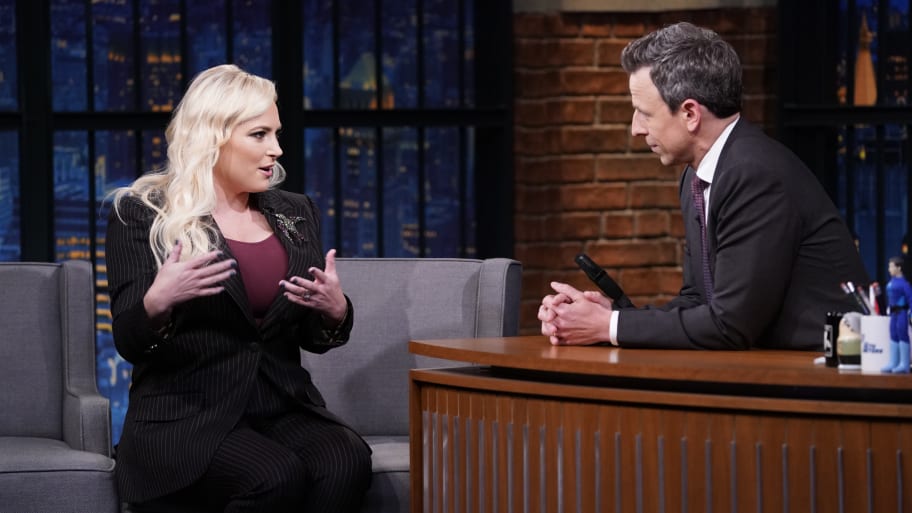 Meghan McCain during an interview with host Seth Meyers