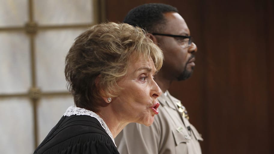 Judge Judy in court during a taping of her show.