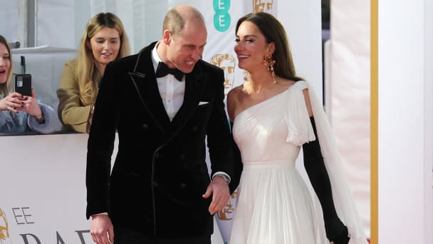 Britain's Prince William and Catherine, Princess of Wales, attend the BAFTA Film Awards 2023.