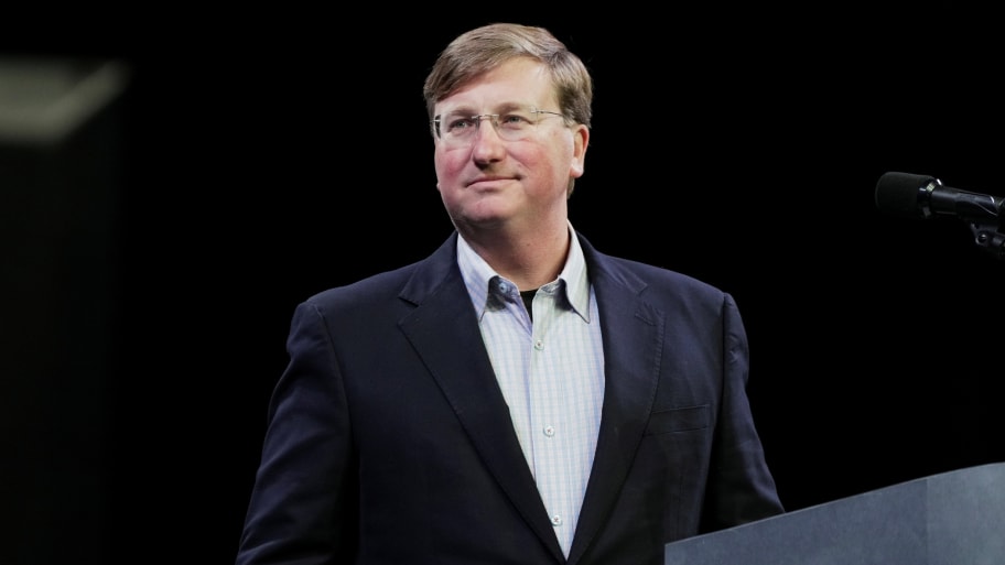 Mississippi Gov. Tate Reeves speaks to an audience at the American Freedom Tour event in Memphis, Tennessee, June 18, 2022. 