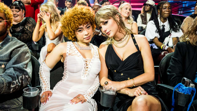 Ice Spice and Taylor Swift attend the 2023 Video Music Awards