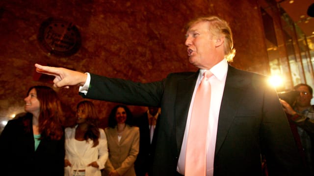 Donald Trump during Donald Trump Interviews Candidates for NBC's "The Apprentice" Season Five at Trump Tower in New York City.