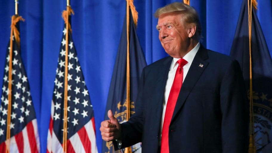 Donald Trump speaks at the New Hampshire Federation of Republican Women Lilac Luncheon in Concord, New Hampshire, U.S., June 27, 2023.