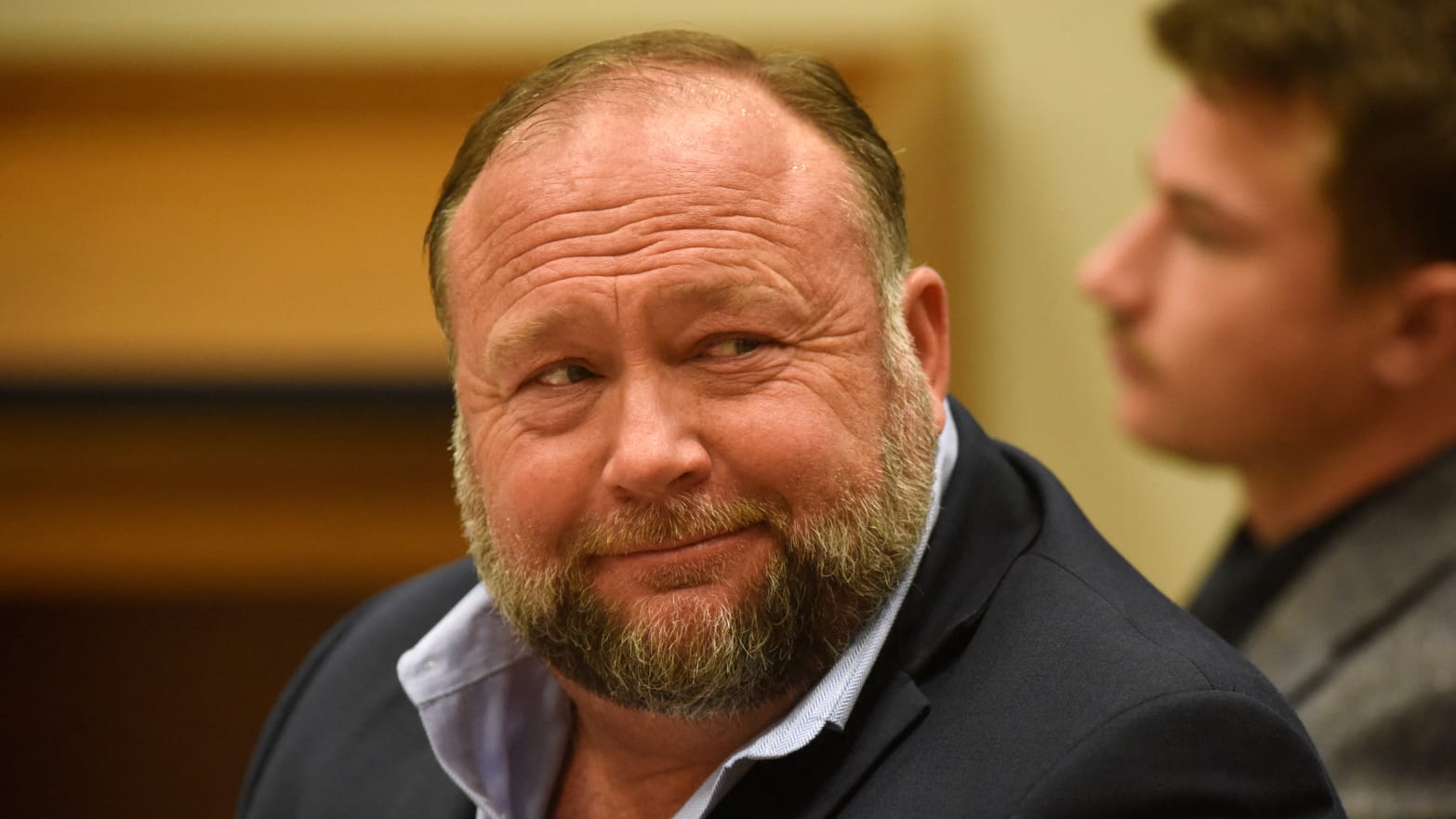 "Infowars founder Alex Jones prepares to testify during the Sandy Hook defamation damages trial at Connecticut Superior Court in Waterbury, Connecticut.