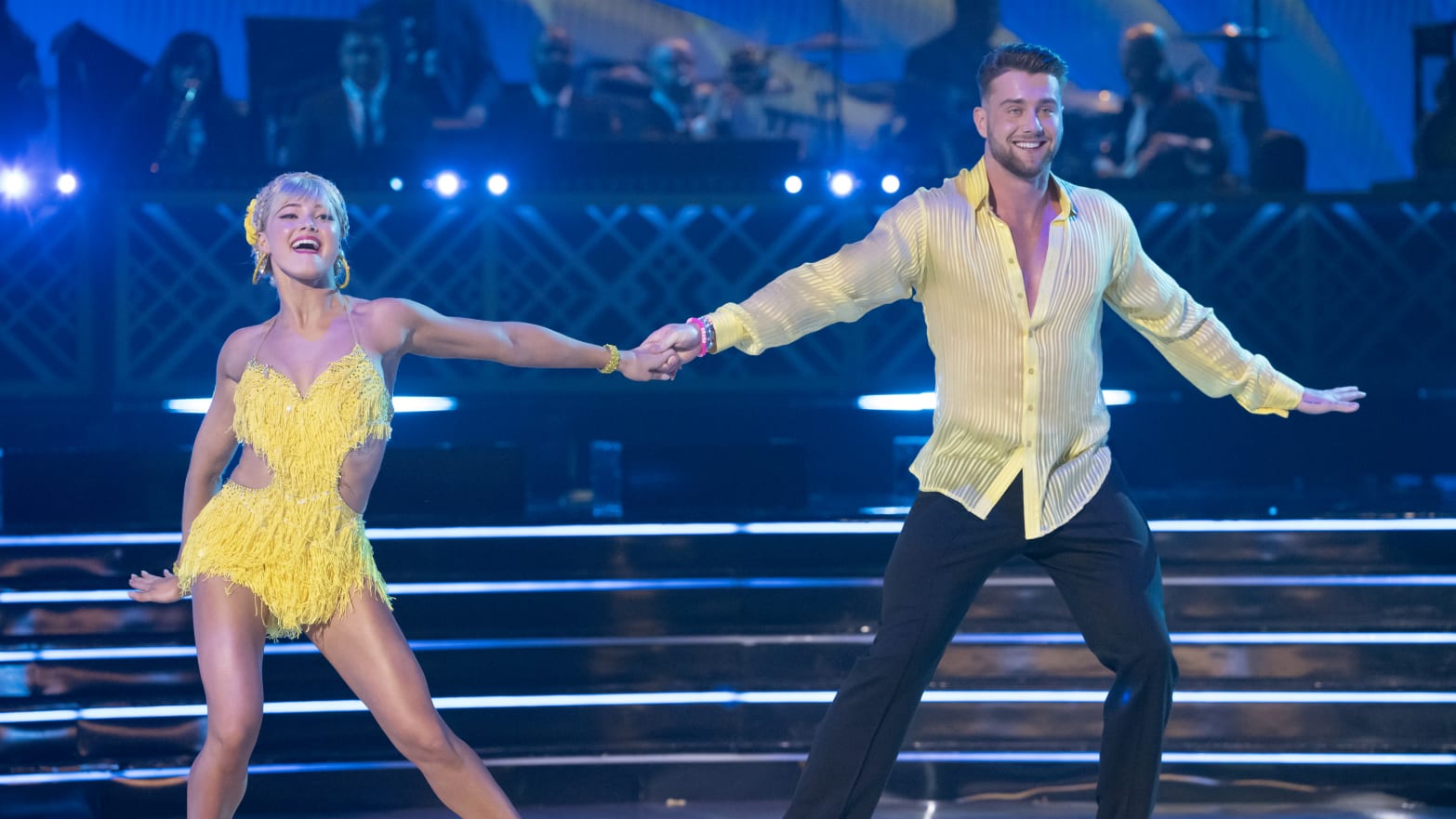 A photo still of Rylee Arnold and Harry Jowsey dancing on 'Dancing With the Stars'