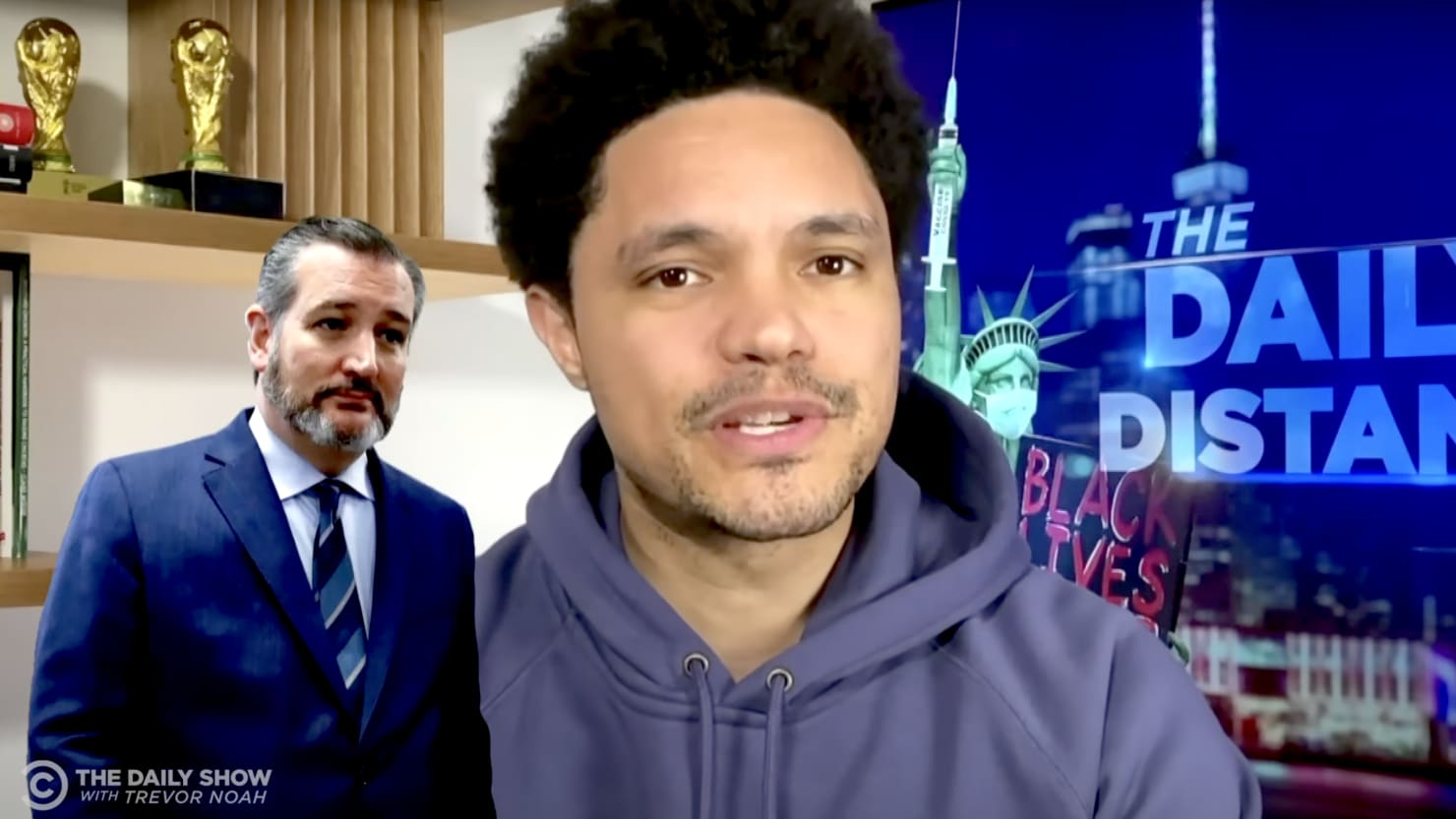 Trevor Noah leaves with Shameless Texas Photo Op by Ted Cruz