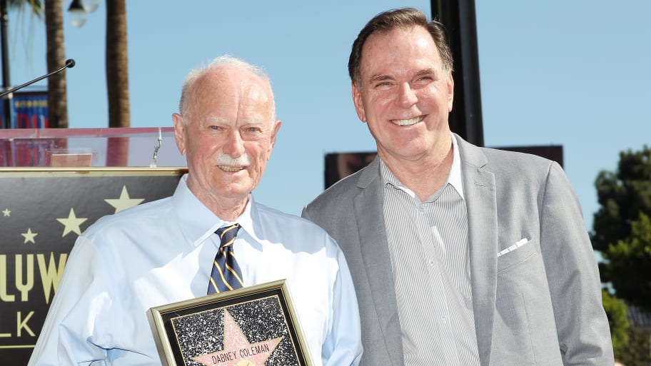 Dabney Coleman (L) and Tom Gilmore attend the ceremony honoring Dabney Coleman with a Star on The Hollywood Walk of Fame held on November 6, 2014 in Hollywood, California.