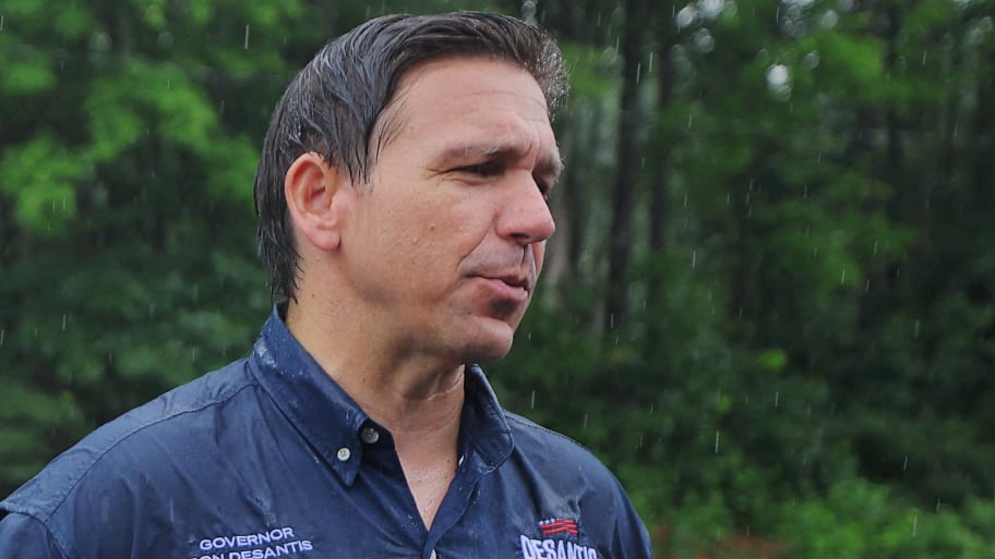 A picture of Florida Governor Ron DeSantis. A memo from his campaign was recently leaked by NBC News and shows him attempting to reassure his donors and activists as he slides in the polls.