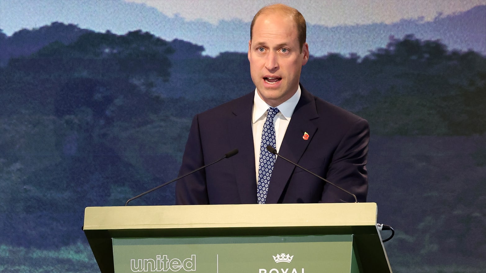 Prince William, Prince of Wales speaks to attendees at the United for Wildlife Global Summit