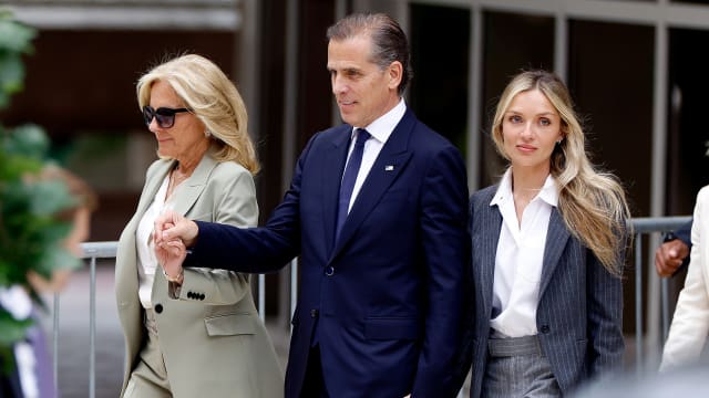 First lady Jill Biden, Hunter Biden, and his wife, Melissa Cohen Biden, leave the courthouse after his conviction.