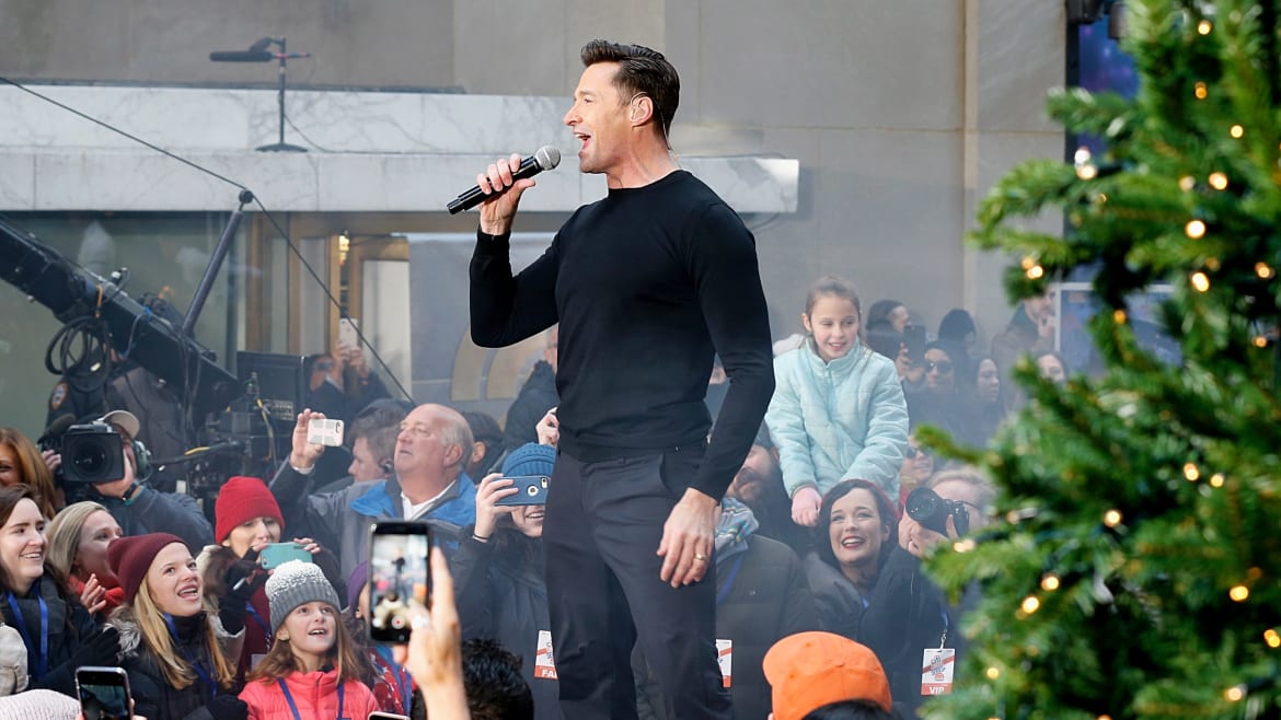 Hugh Jackman Gets a Warning For Strolling Too Close to Rockefeller Center Christmas Tree