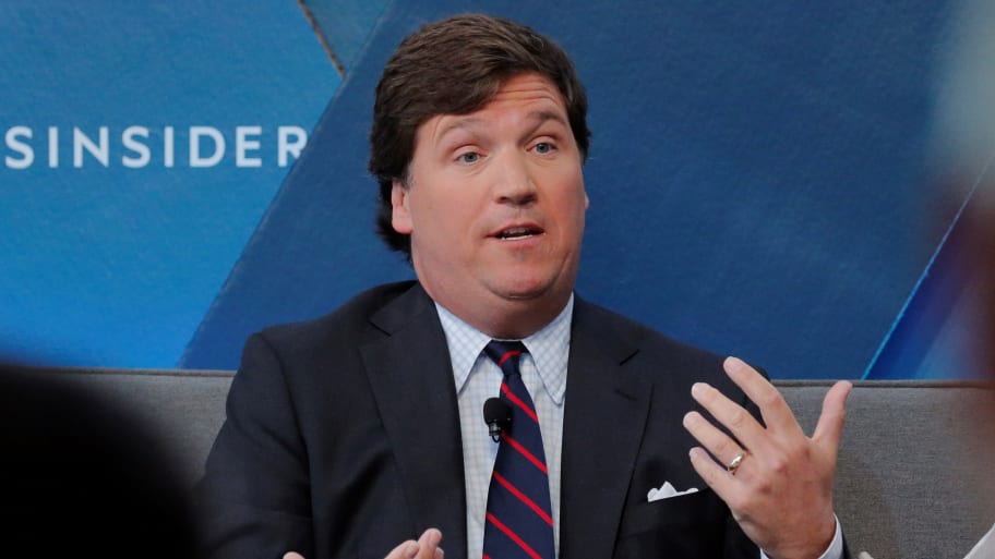 Fox personality Tucker Carlson speaks at the 2017 Business Insider Ignition: Future of Media conference in New York, Nov. 30, 2017.  
