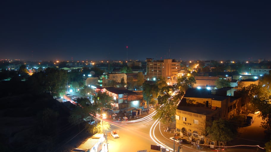 The capital of Niger, Niamey by night.