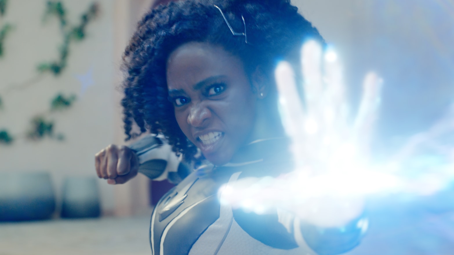 Photo still of Teyonah Parris as Captain Monica Rambeau in The Marvels