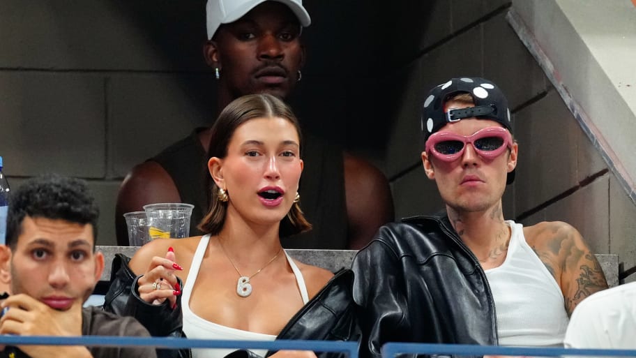Justin Bieber and Hailey Bieber at the 2023 U.S. Open.