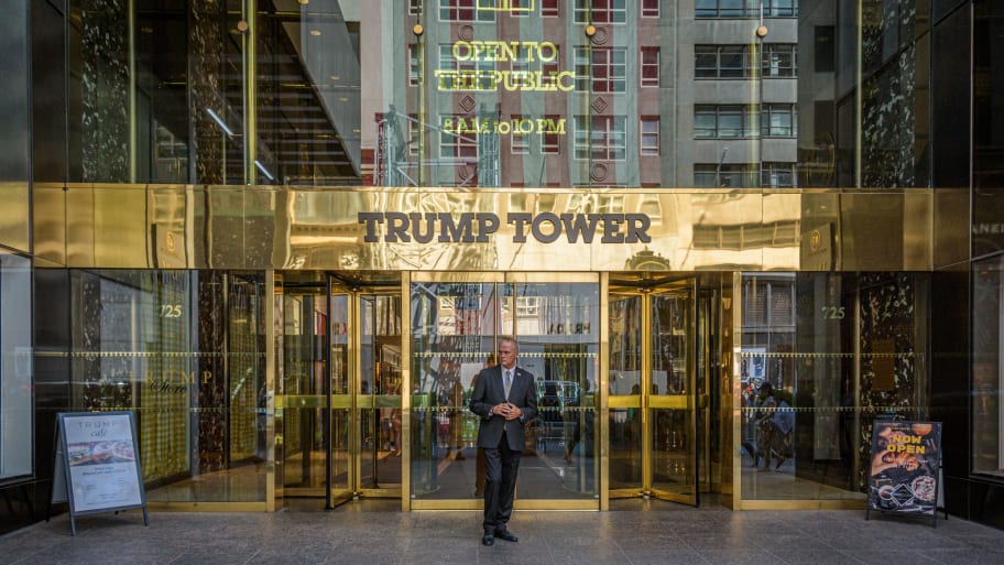 Main entrance to the Trump Tower building in Manhattan