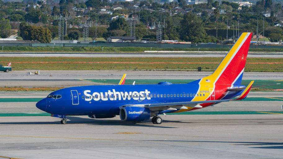 Southwest Airlines Boeing 737-76N prepares for takeoff at Los Angeles International Airport on March 16, 2024 in Los Angeles, California. 