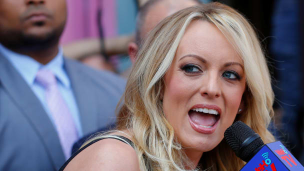 Stormy Daniels, the porn star currently in legal battles with U.S. President Donald Trump, speaks during a ceremony in her honor in West Hollywood, California, U.S., May 23, 2018.  