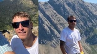 Two pictures of Adam Fuselier side-by-side. Officials found the body of a missing Colorado man in Glacier National Park on Friday after he went missing for several days while on a climbing trip.