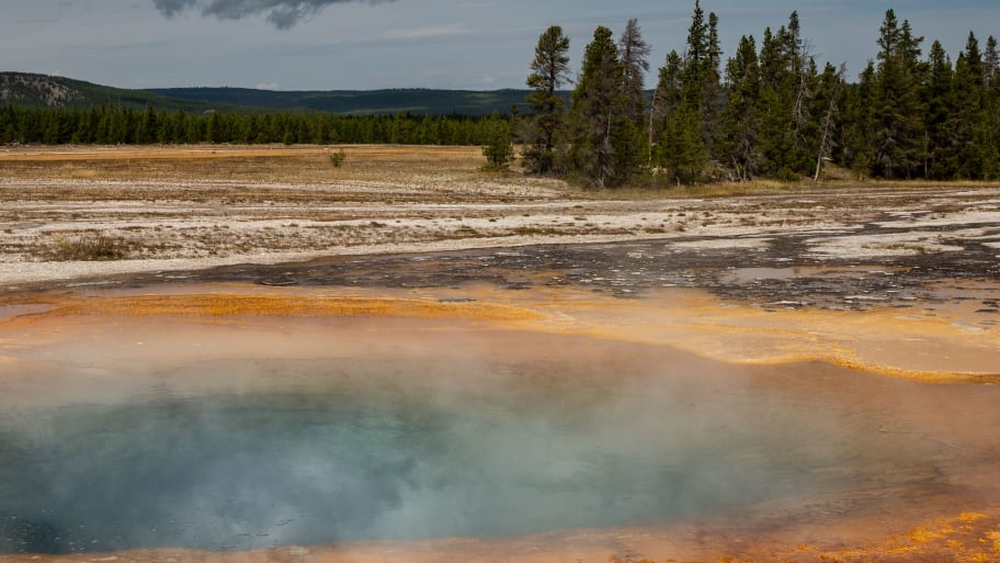 A hot spring at Yellowstone National Park in Wyoming