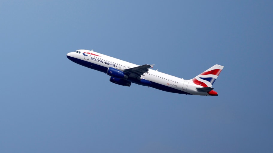 British Airways Airbus A320 aircraft takes off from Heathrow Airport in London on May 17, 2021. 