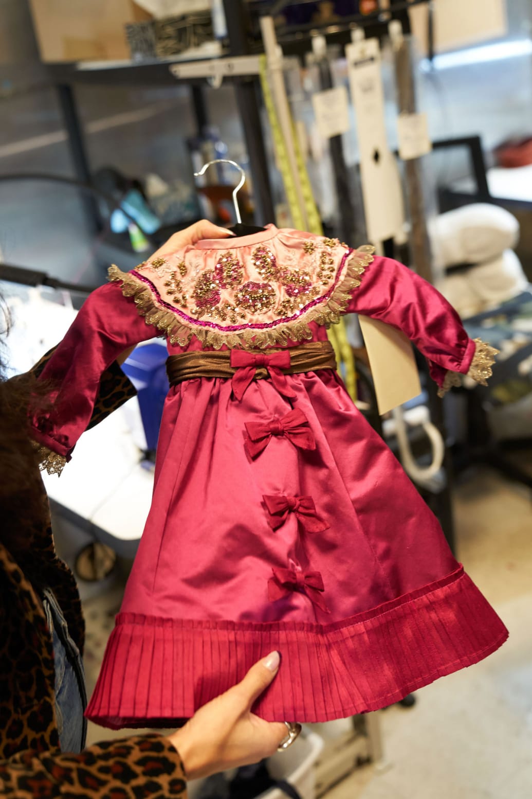 A dress worn by the Nadja doll in 'What We Do in the Shadows'