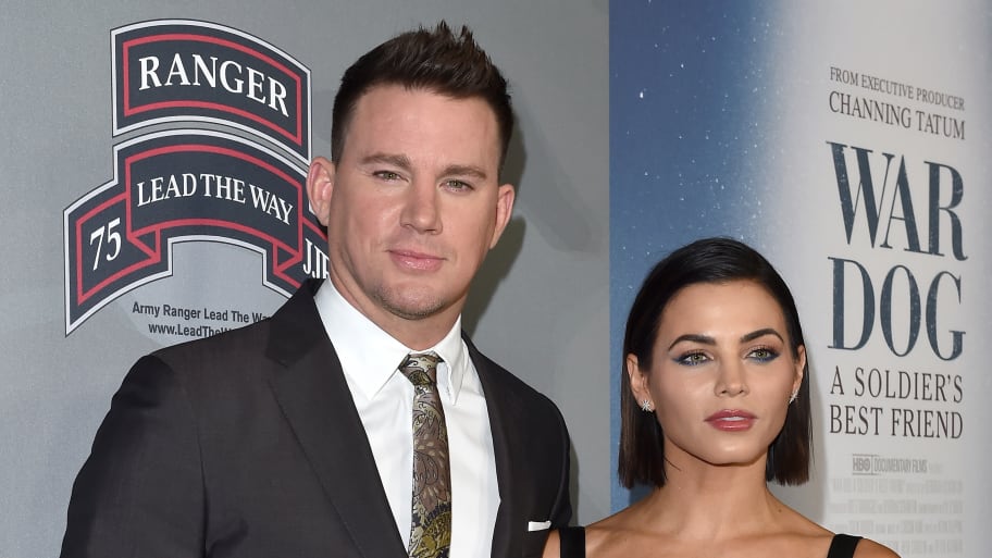 Actors Channing Tatum and Jenna Dewan Tatum arrive at the premiere of 'War Dog: A Soldier's Best Friend' at Directors Guild of America on November 6, 2017 in Los Angeles, California.