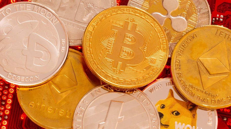 Various cryptocurrencies, including Bitcoin and Doge Coin