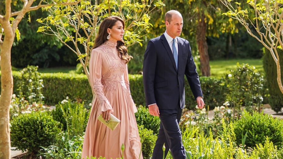 Britain’s Prince William and Princess Catherine attend the royal wedding of Jordan’s Crown Prince Hussein and Rajwa Alseif, in Amman, Jordan, June 1, 2023.