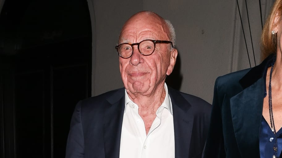 Fox News founder Rupert Murdoch appears at Hollywood event.