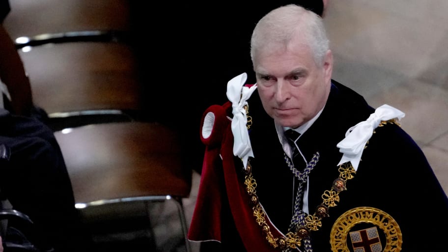 Prince Andrew during the coronation ceremony of Britain’s King Charles III at Westminster Abbey in London, May 6, 2023.     
