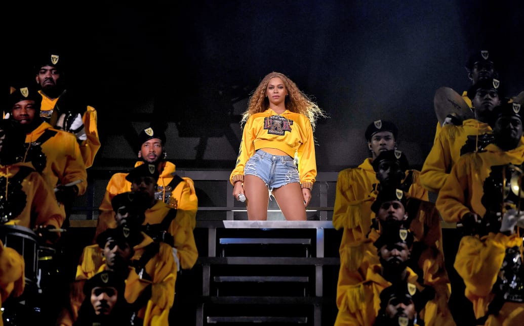 A photo of Beyoncé performing at Coachella 