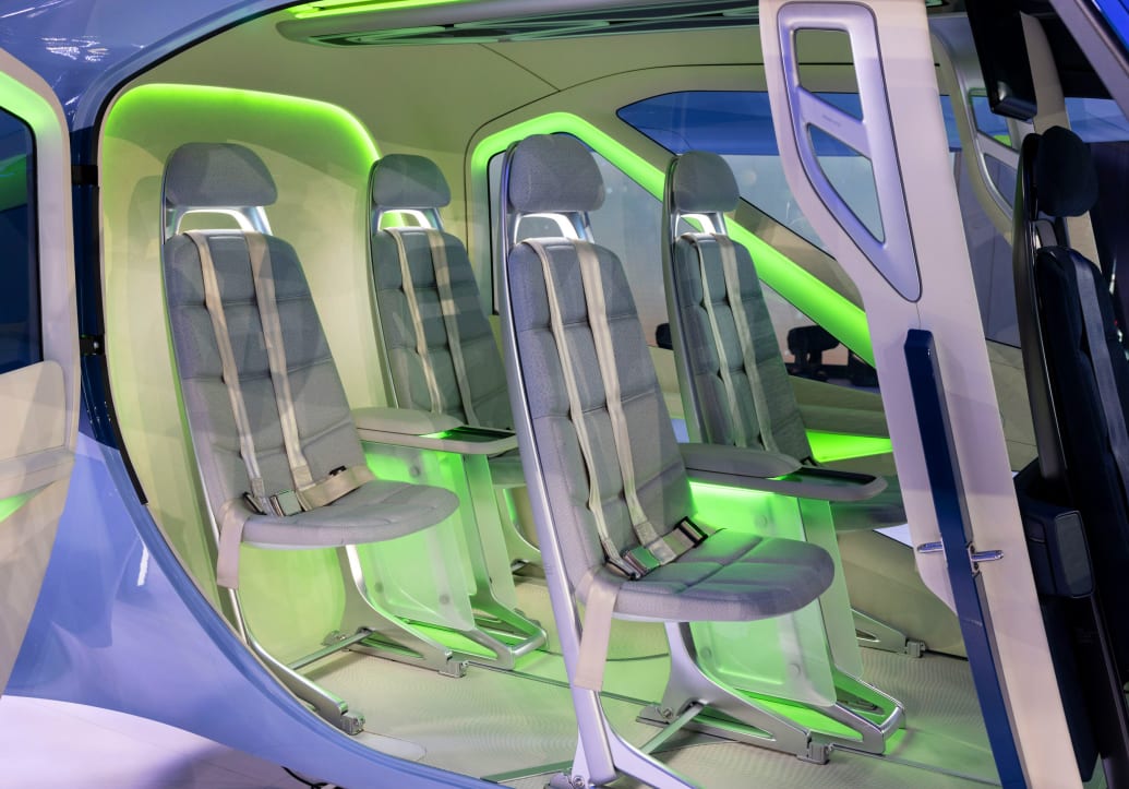 The seats inside of an S-A2 eVTOL