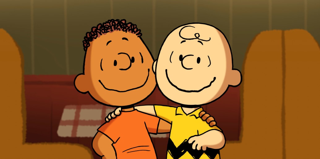Franklin Armstrong and Charlie Brown in "Snoopy Presents: Welcome Home, Franklin". 